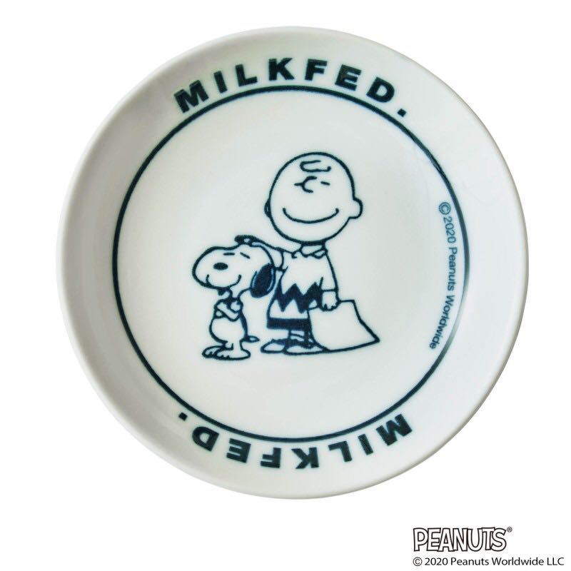 【mini ミニ 2020年6月号付録】 “PEANUTS 70周年記念 MILKFED.特製 スヌーピー＆チャーリー・ブラウン 美濃焼の豆皿”（未開封品）_画像1