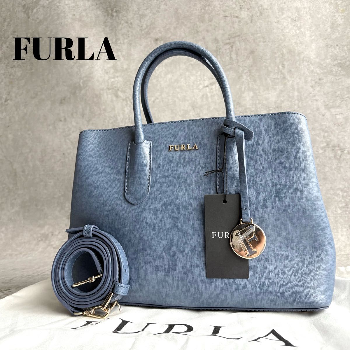 FURLA フルラ 2wayバッグ ショルダーバッグ テッサ グレージュ 袋付き 未使用級】FURLA フルラ TESSA テッサ 2way ハンドバッグ