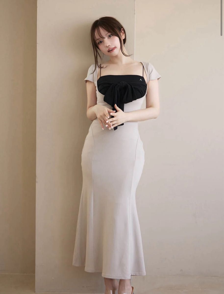 ワンピース ANDMARY Lady like long dress beige andmary Lady like long dress beige(Lady like long dress