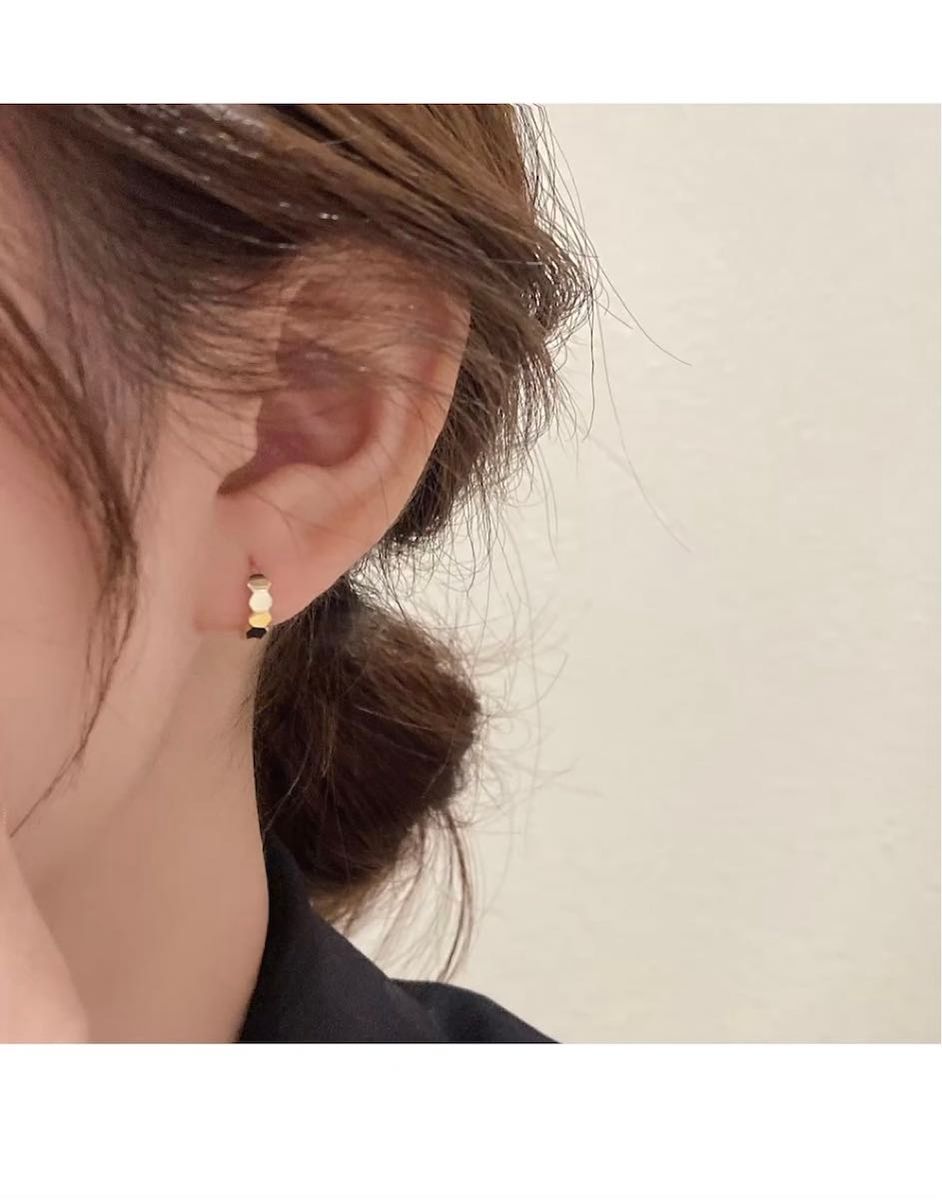 六角形 ミニフープ ピアス ゴールド サージカルステンレス アレルギー対応 フープ 多角形 ペア おしゃれ シンプル 軽量