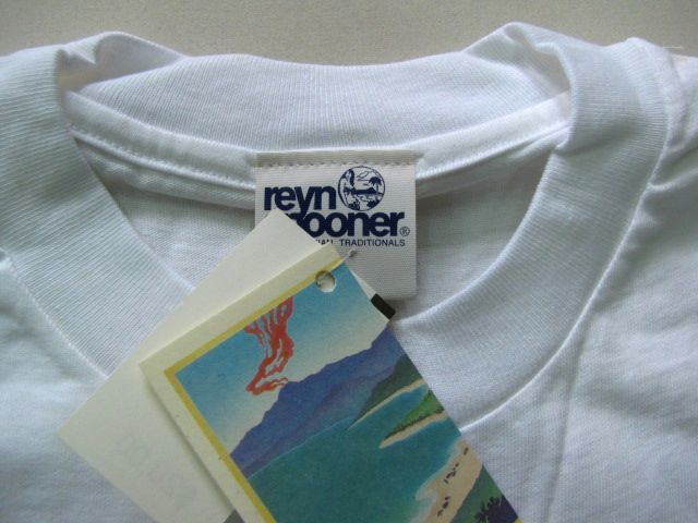 N602＊＊S＊未使用　デッドストック　USA製レインスプーナー ハイビスカス　Tシャツ　HAWAII　サーフ　コットン　水着タグ　Reyn Spooner_画像4