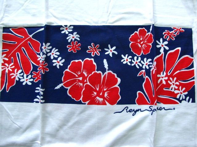 N602＊＊S＊未使用　デッドストック　USA製レインスプーナー ハイビスカス　Tシャツ　HAWAII　サーフ　コットン　水着タグ　Reyn Spooner_画像2