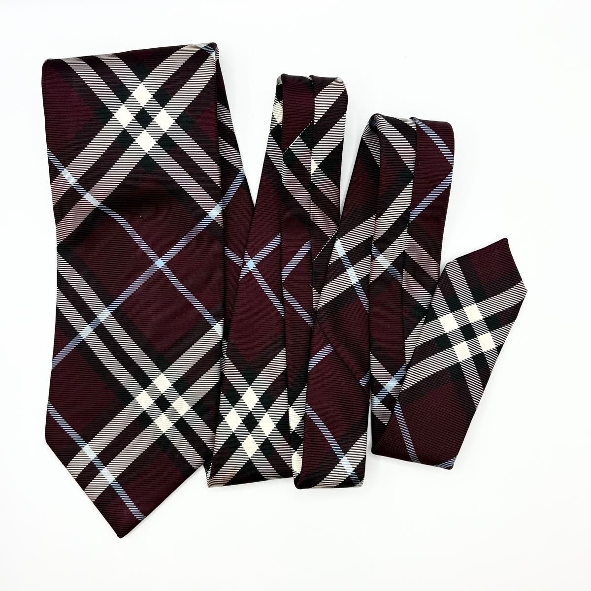 新品 BURBERRY BLACK LABEL バーバリー ネクタイ BURBERRY BLACKLABEL ネクタイ チェック柄 ボルドー バーバリー