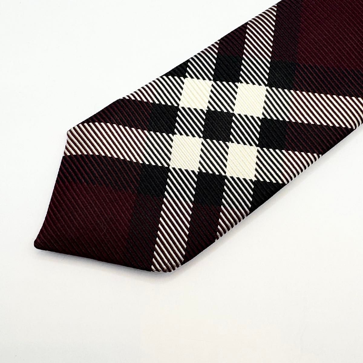バーバリーブラックレーベル ネクタイ チェック柄 グリーン BURBERRY BLACKLABEL ネクタイ チェック柄 ボルドー バーバリー