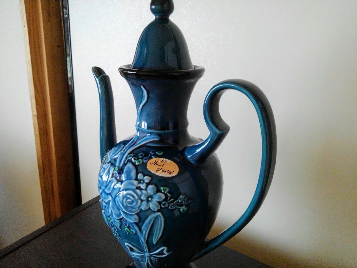 Paypayフリマ 花瓶 水差し Hand Painted 陶器 置物 花柄 レトロ ヴィンテージ Paypayフリマ 花瓶 水差し Hand Painted 陶器 置物 花柄 レトロ ヴィンテージ