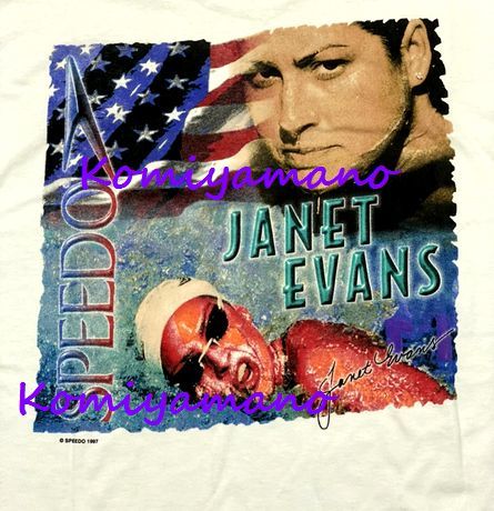 SPEEDO USA 97年 WINNER Tシャツ ジャネット・エバンス Janet Evans オリンピック ゴールドメダリスト 世界記録保持者 競泳 スピード