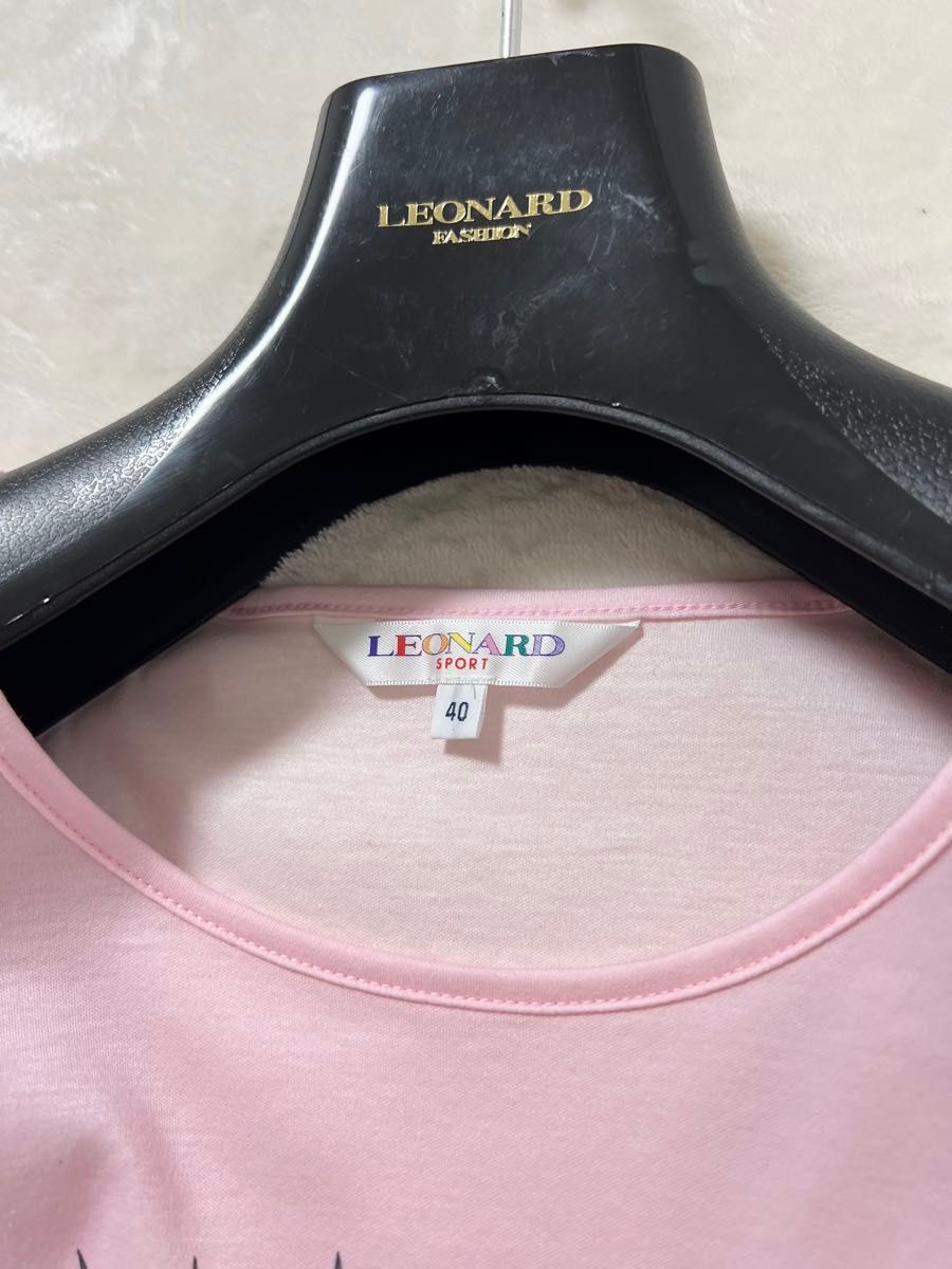 【新品タグ付】レオナール スポーツ 長袖カットソー ロングTシャツ 40 新品タグ付】レオナール スポーツ カットソー ロングTシャツ 40