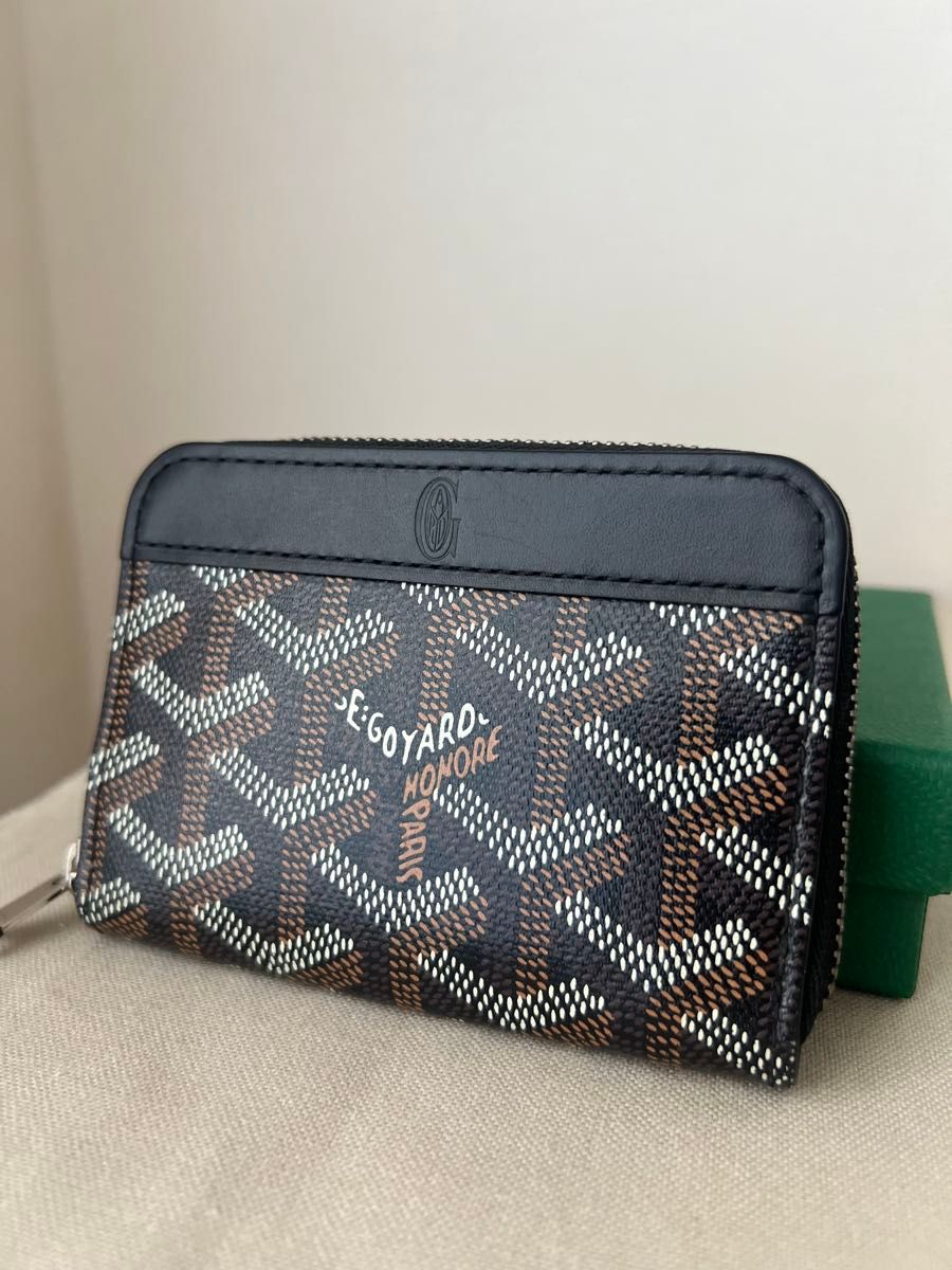 ゴヤール コインケースマティニョンミニ ジップ財布 黒 ブラック GOYARD ゴヤール マティニョンミニ コインケース ブラック PM