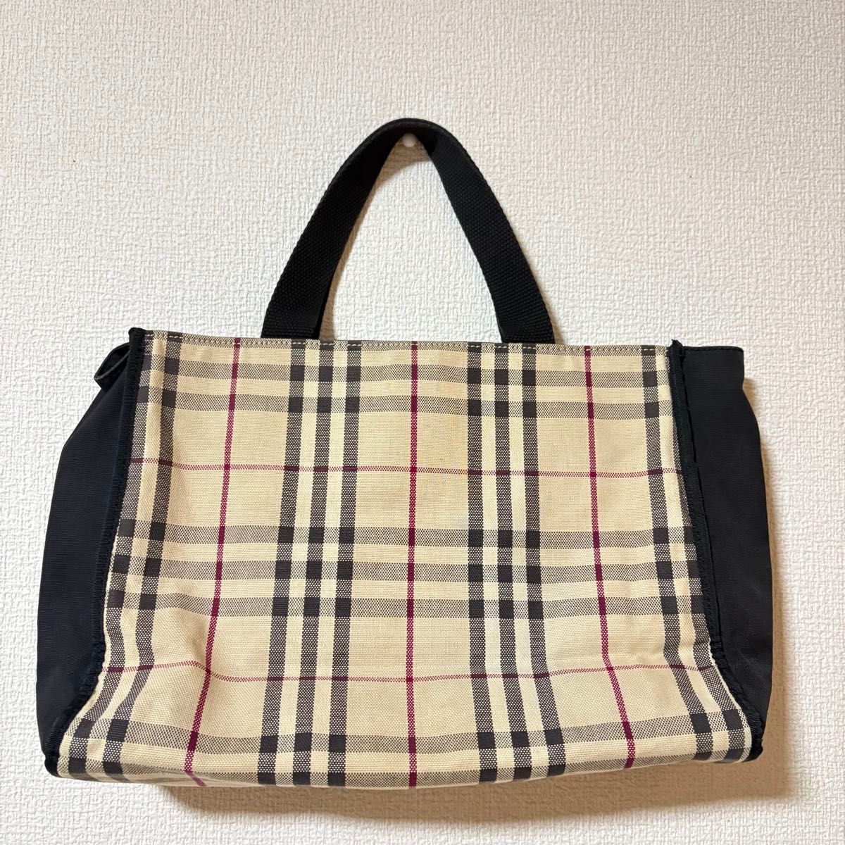 BURBERRY チェック柄 トートバッグ Burberry チェック柄キャンバスバッグ トートバッグ|Yahoo