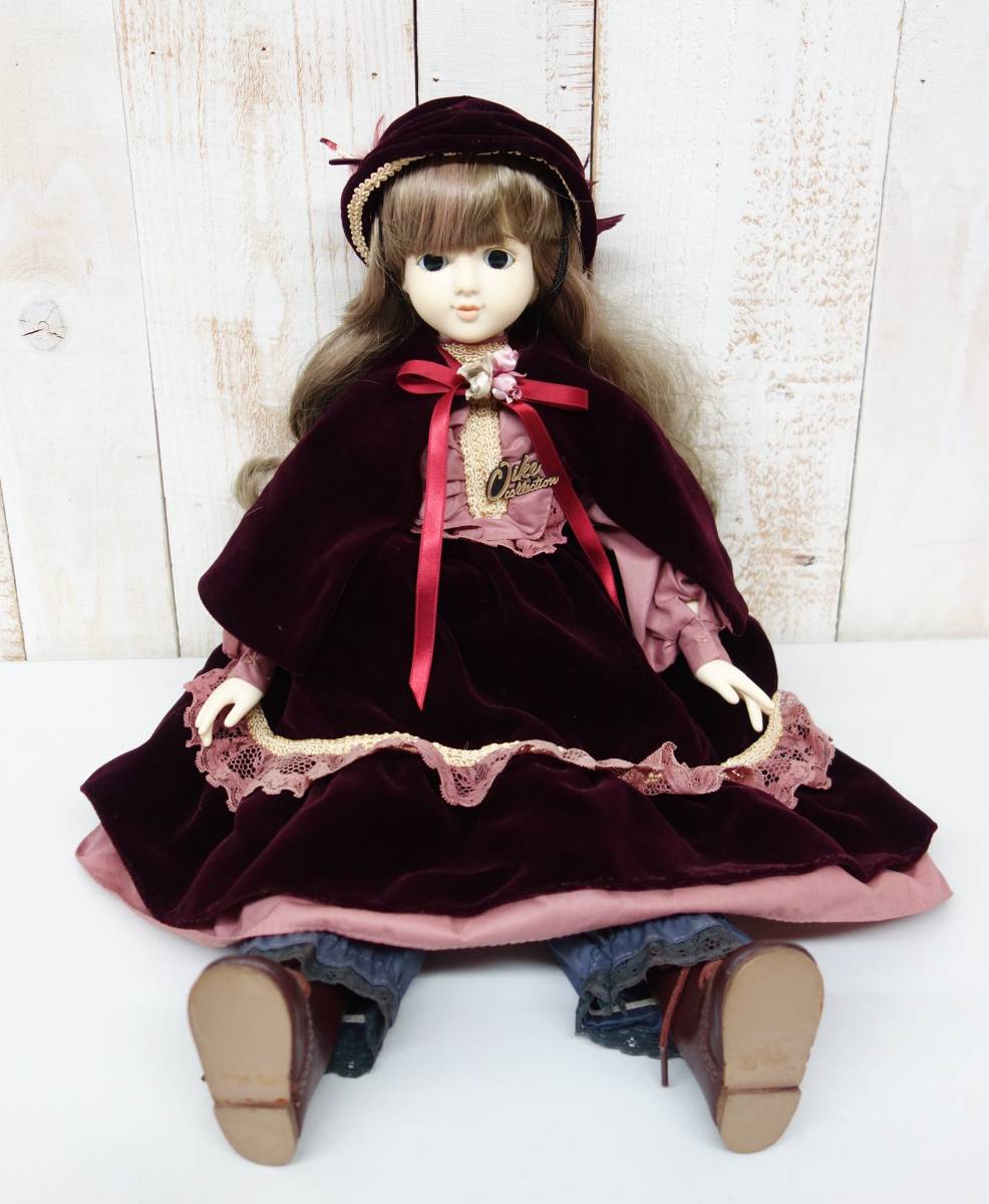 アンティーク レトロ *oike collection オオイケコレクション*レトロドール 抱き人形 ビスクドール*ベロア衣装*オオイケプラタグ