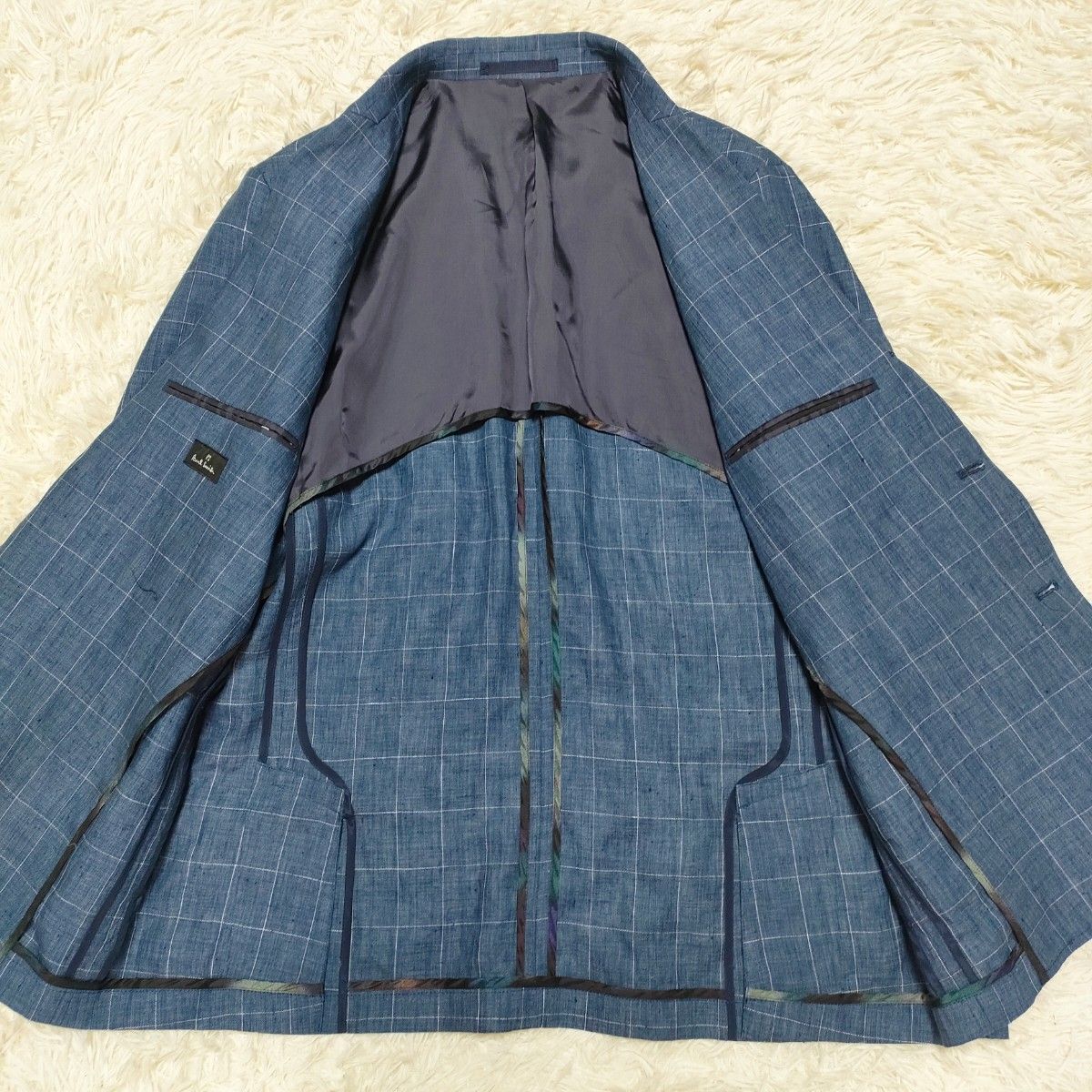 美品✨ポールスミス テーラードジャケットM 本切羽アンコン春夏 麻100% PaulSmith ポールスミス テーラードジャケット アンコン