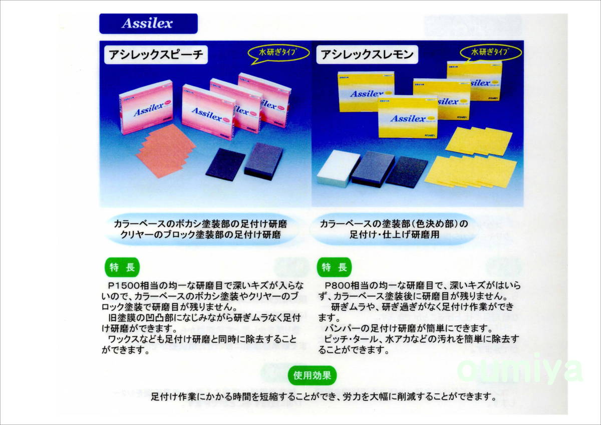 (在庫あり)　ＫＯＶＡＸ　アシレックス　レモン　85mm×130mm　1箱(100枚入)　鈑金　塗装　研磨　足付け　送料無料