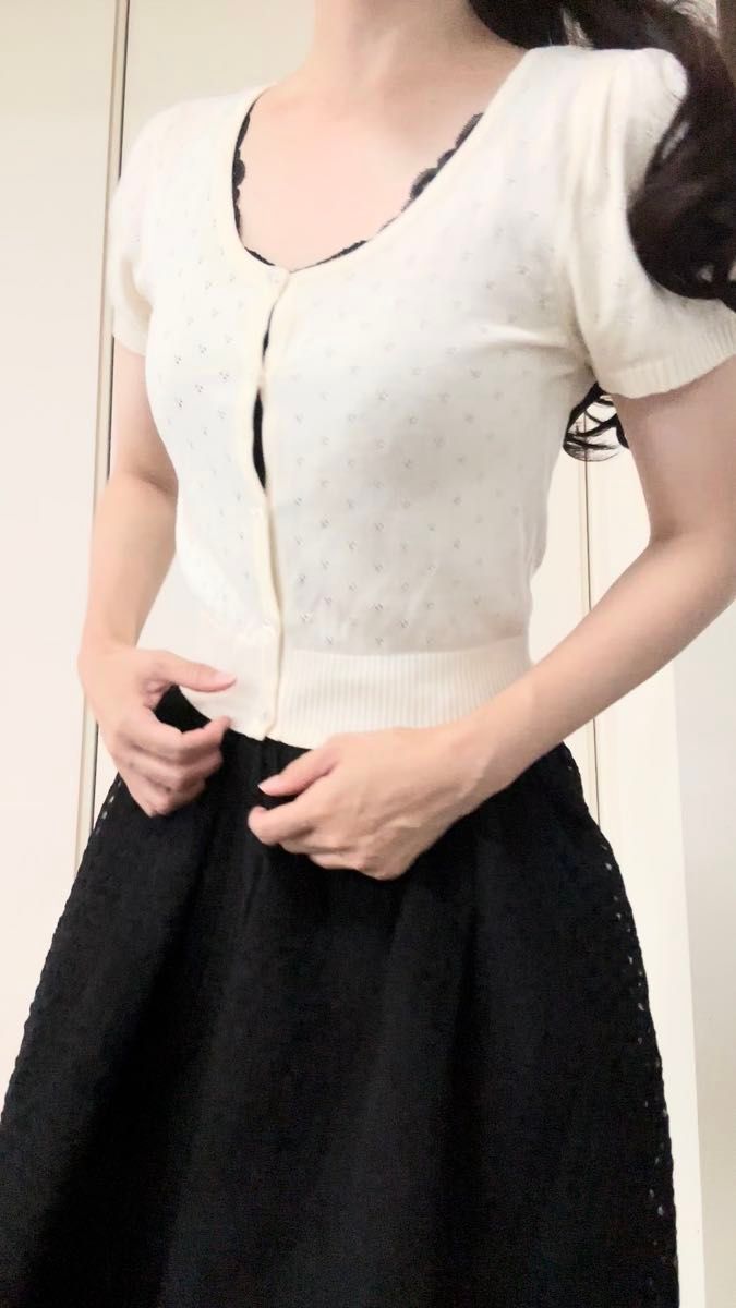 カーディガン イング INGNI 半袖 薄手 夏服 サマーニット ニット