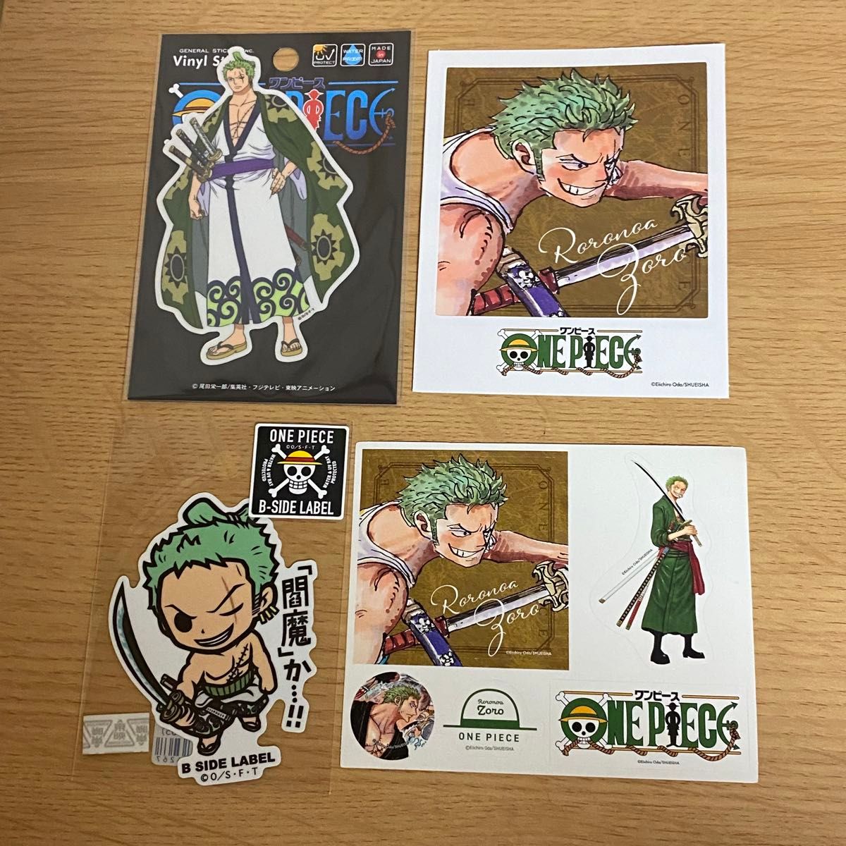 ワンピース フォトカード&ステッカー 第1弾 ゾロ 5点セット ONEPIECE ワンピース ゾロ ステッカー フォトカードステッカー