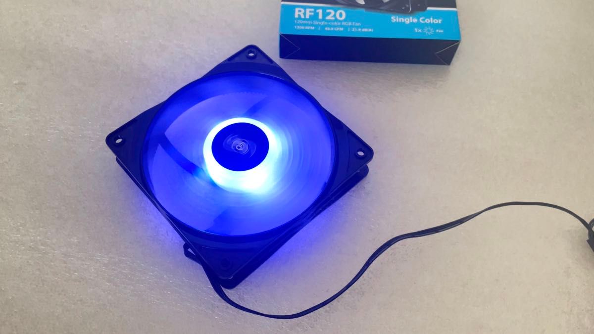 DEEPCOOL RF120B 120mm PCファン クリア 中古 ブルー