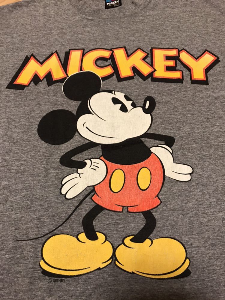 USA製☆Vintage 90s Mickey S/S Tee サイズM大き目／オリジナルビンテージ90年代 希少2トーン.バイカラー オールドミッキー Tシャツ 霜降り_画像6