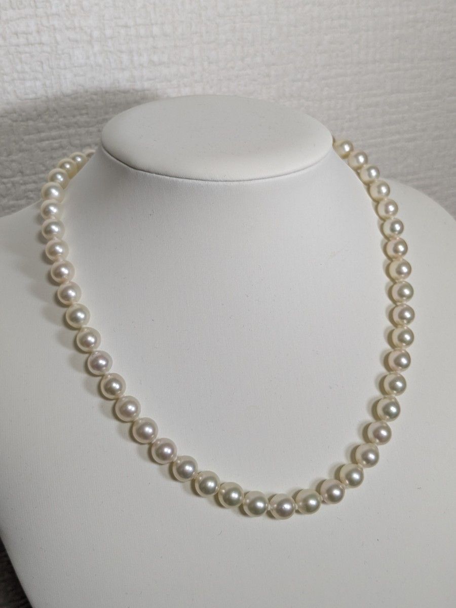 【あこや本真珠✨美品】 ネックレス 7.4-7.8mm SILVER刻印 パール 本真珠 パールネックレス 7 5〜7 8mm SILVER|Yahoo!フリマ(旧