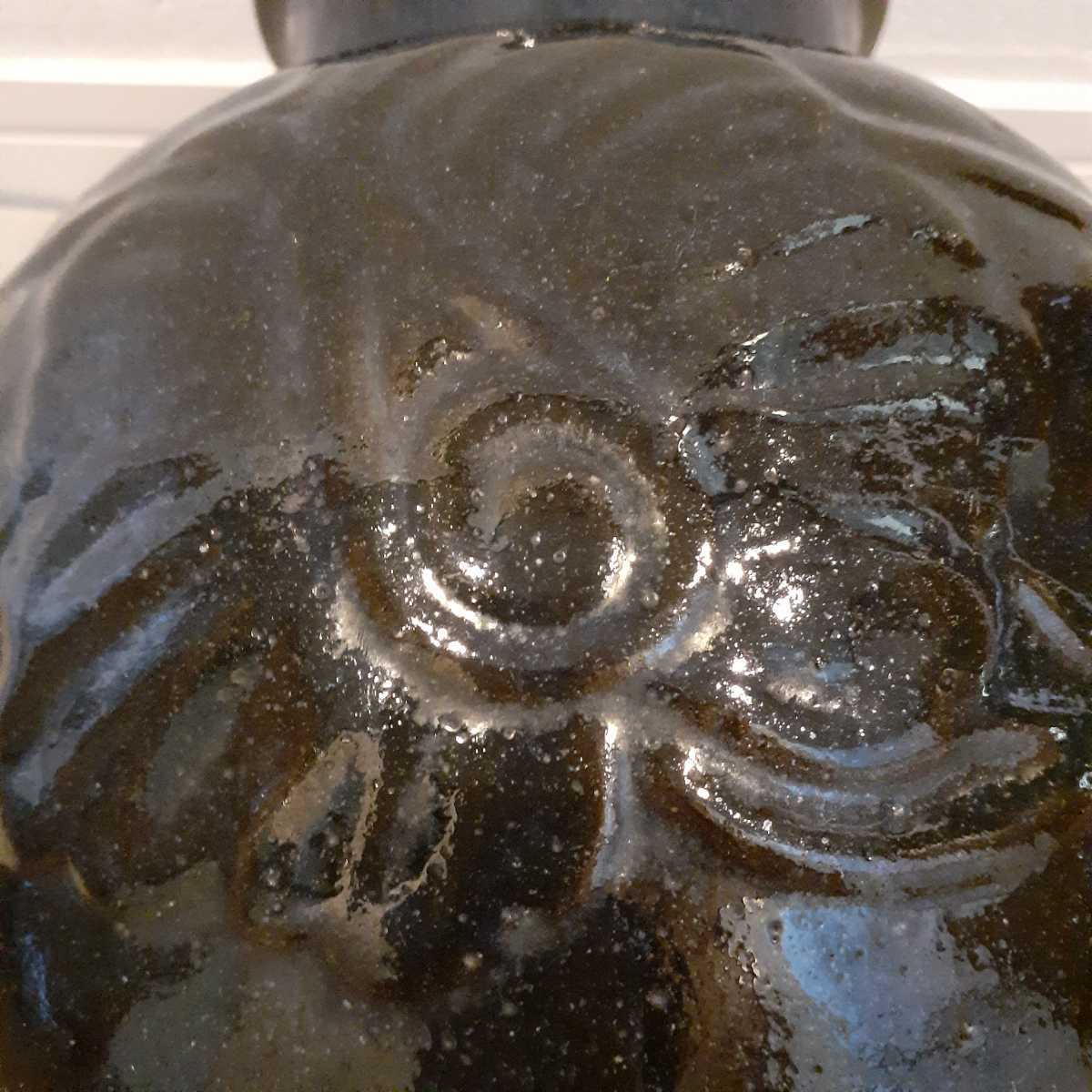 時代 萬祥山窯 藍色 飾壺 花瓶　約28.5cm×16cm