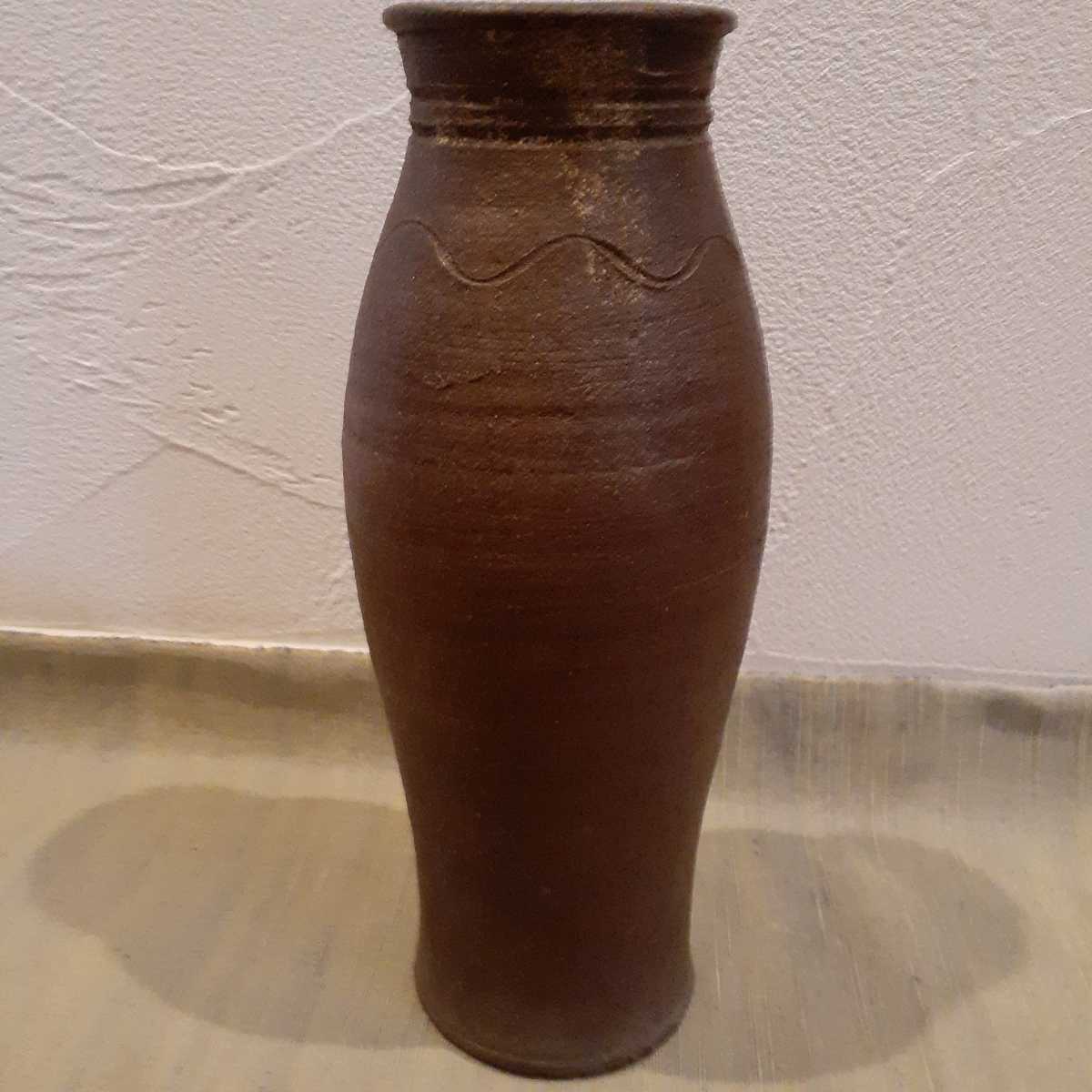 備前焼 花瓶　約33cm×11cm