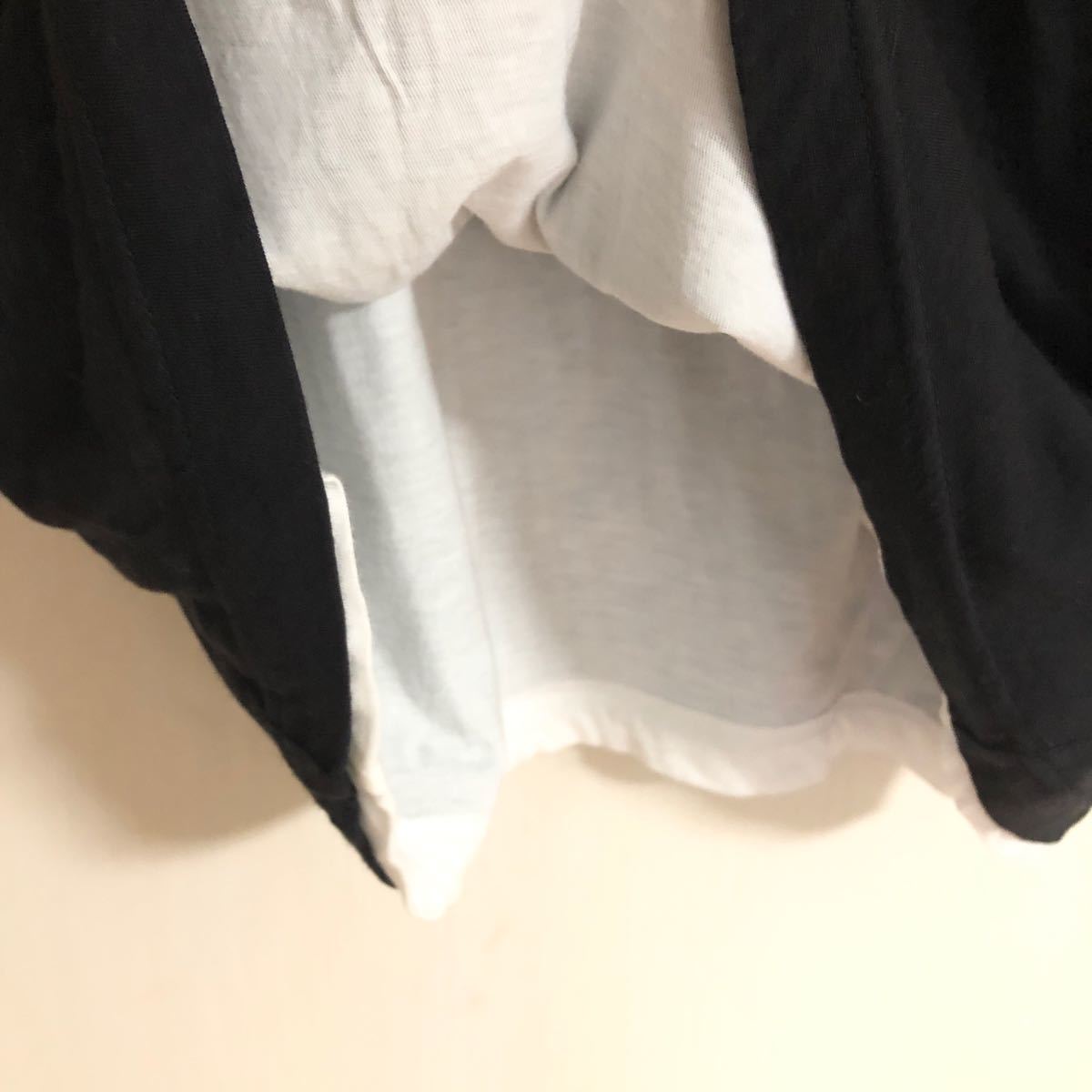 コムデギャルソンジュンヤワタナベ 半袖Tシャツ 黒/白 二重Tシャツ