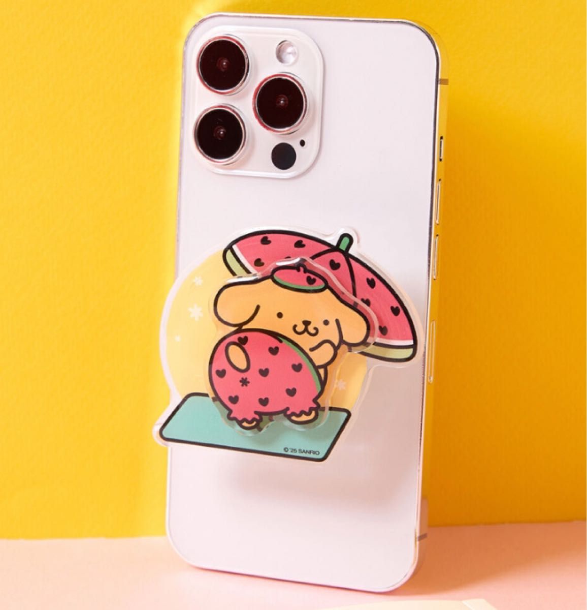 オリーブヤング×サンリオ 日焼けサンリオ 韓国限定 オリヤン スマホアクセサリー オリーブヤング サンリオ コラボ 日焼けポムポムプリン スマホ
