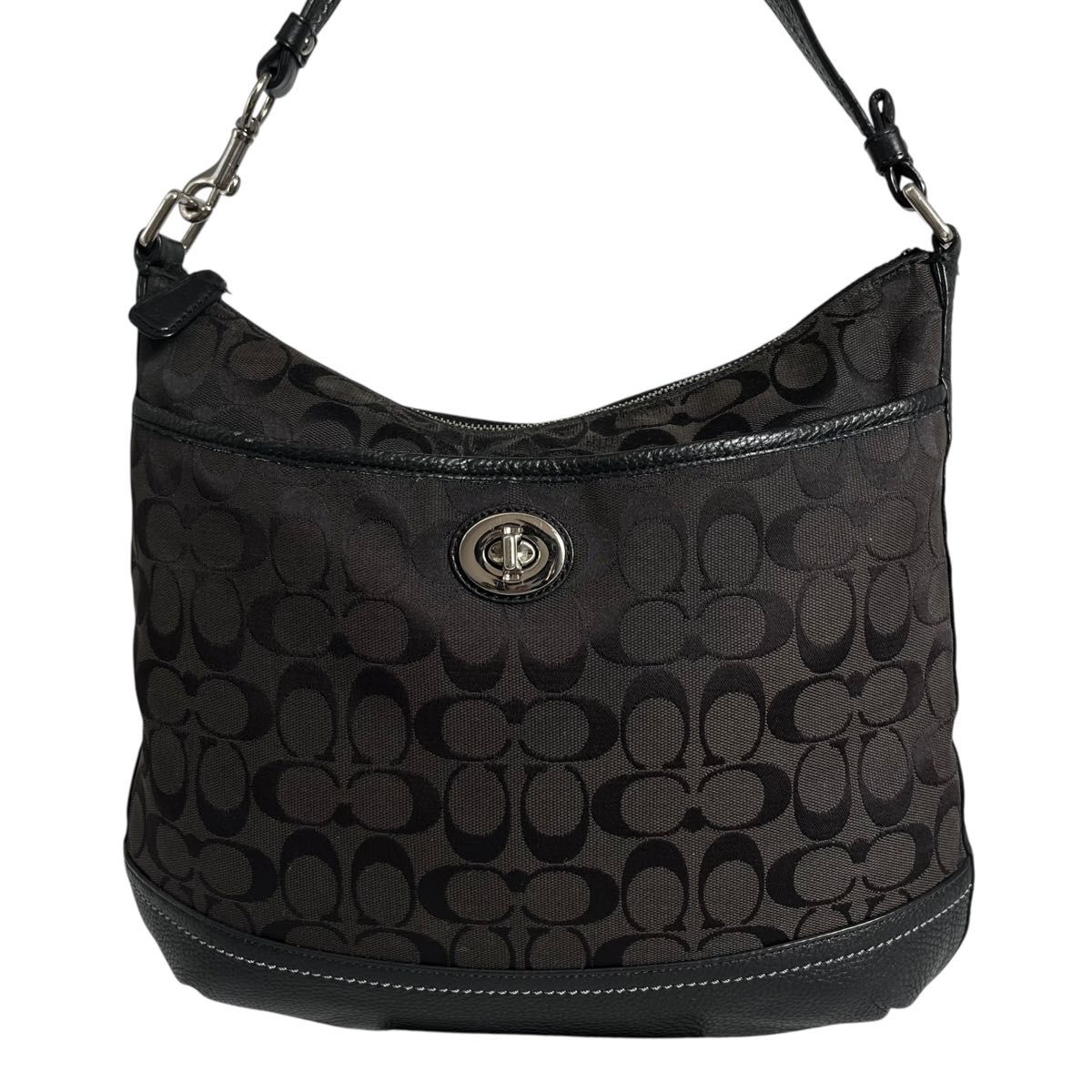 コーチ ブラック 黒 2WAY 斜め掛けショルダー ハンド バッグ ターンロック COACH コーチ ショルダーバッグ 斜め掛け ボディ ターンロック