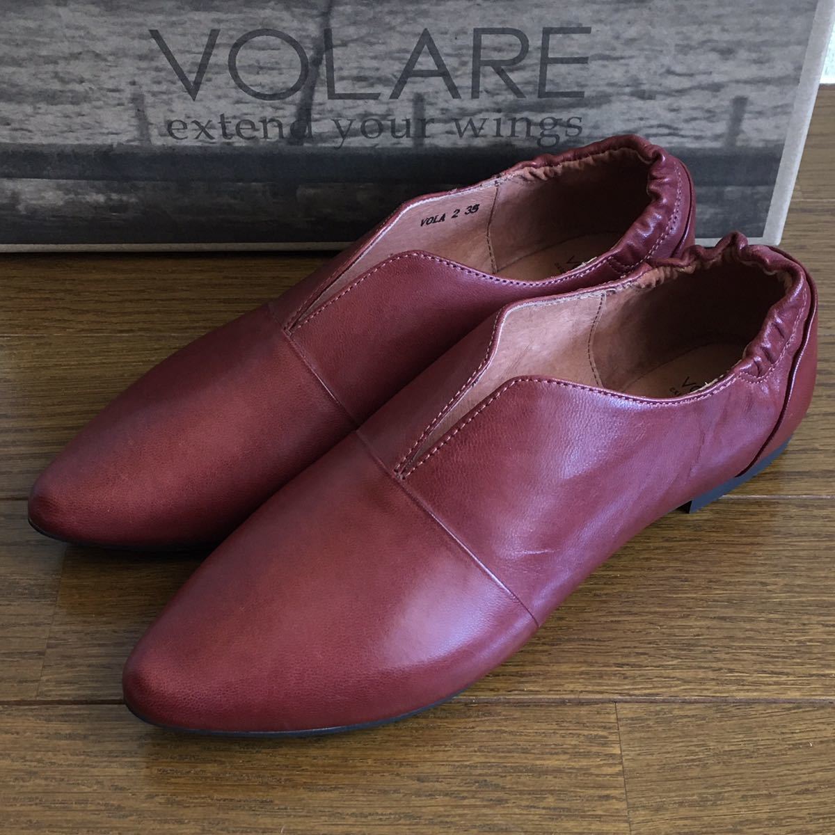 新品未使用 VOLARE ヴォラーレ ポインテッドスリッポン レザー