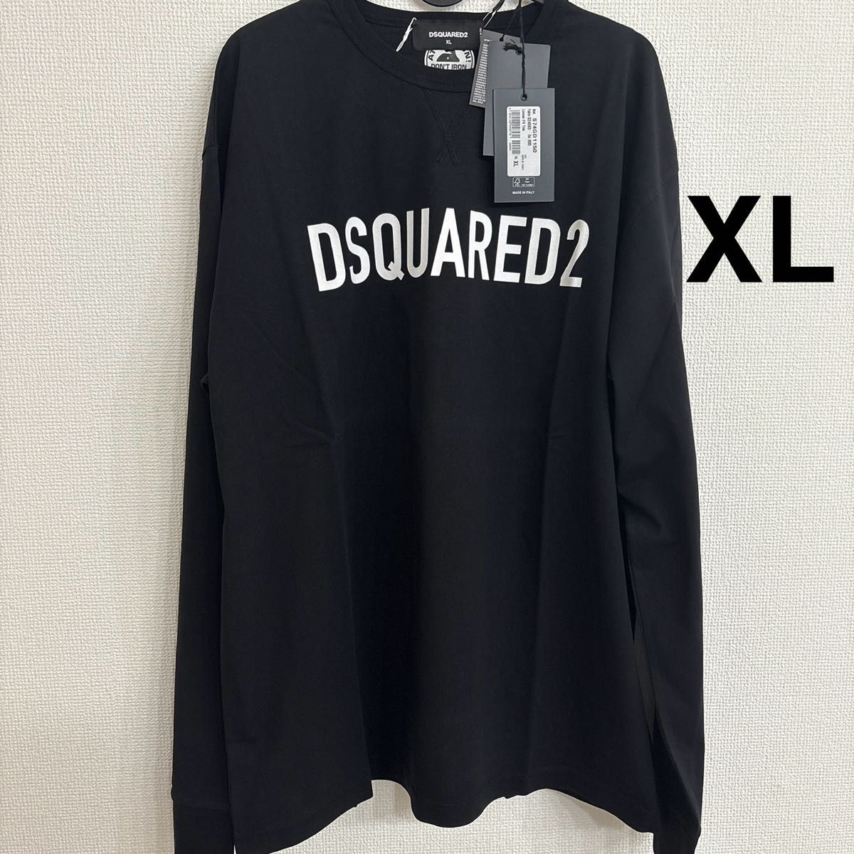 新品未使用 DSQUARED2 ディースクエアード スウェット ロンT XL 黒 XL 黒 DSQUARED2ロゴ ロンT 薄手トレーナー|Yahoo!フリマ(旧