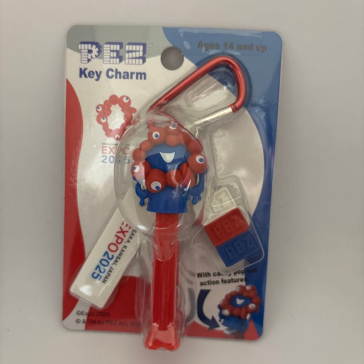 万博会場限定 ミャクミャク PEZ ペッツ カラビナ付きキーチャーム 2種セット 万博会場限定 ミャクミャク PEZ ペッツ カラビナ付きキー