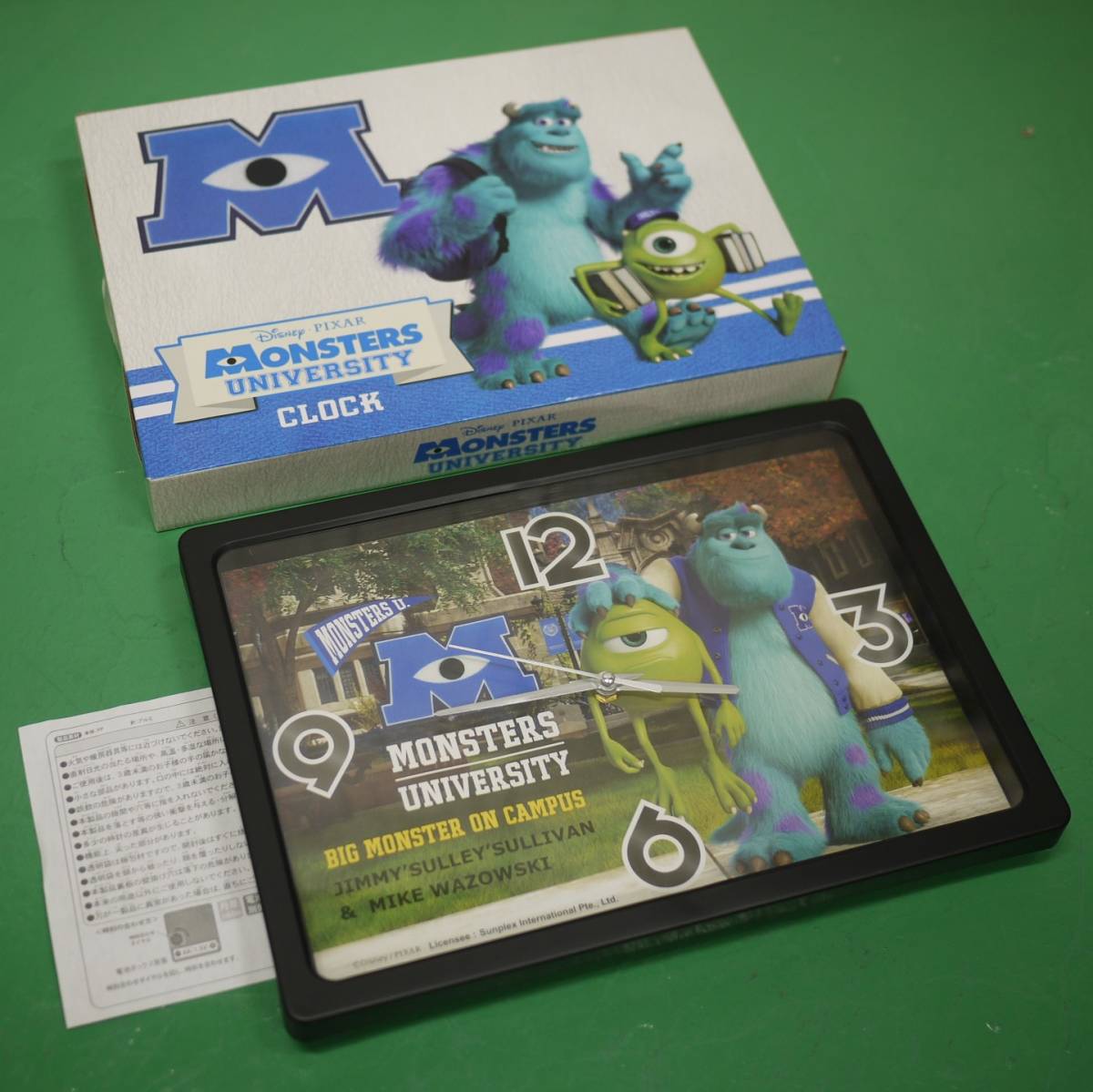 MONSTERS UNIVERSITY 掛け時計 モンスターズインク 壁掛け サリー マイクの画像1