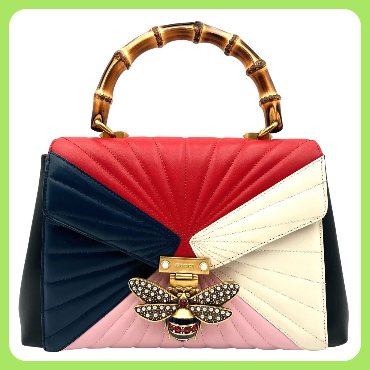 グッチ クイーンマーガレット レザー 2way バッグ グッチ GUCCI クイーンマーガレット トップハンドル バンブー