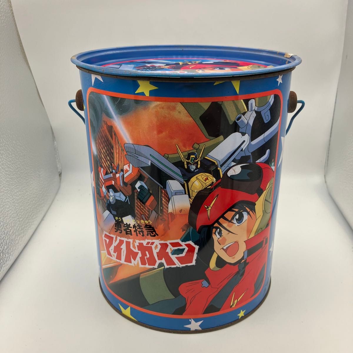 勇者特急 マイトガイン バケツ 缶 昭和 レトロ トランスフォーマー ガンダム 勇者特急 マイトガイン バケツ 缶 昭和 レトロ