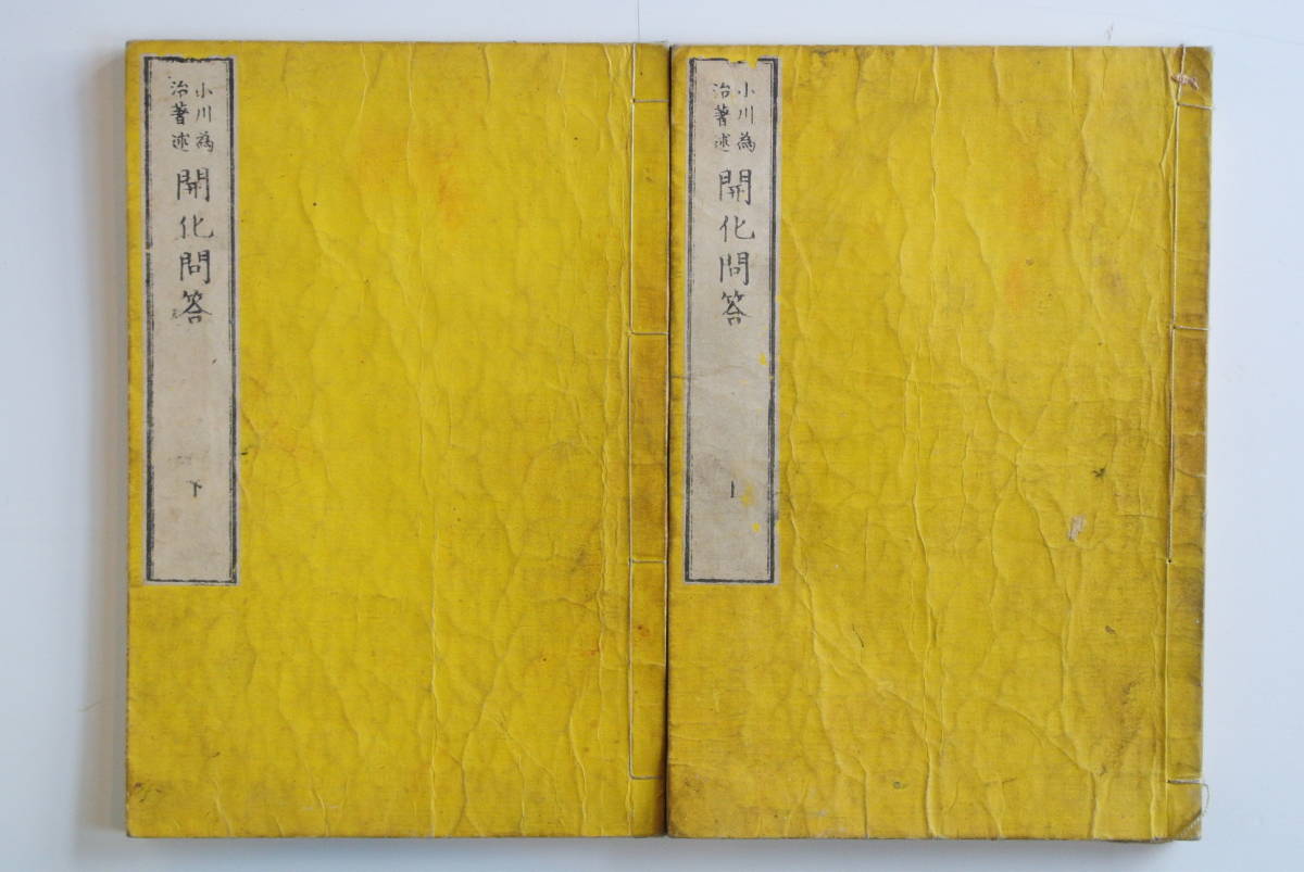 古書②【明治7年 小川為治著述 開化問答 二編 全2巻揃 画鬼暁斎
