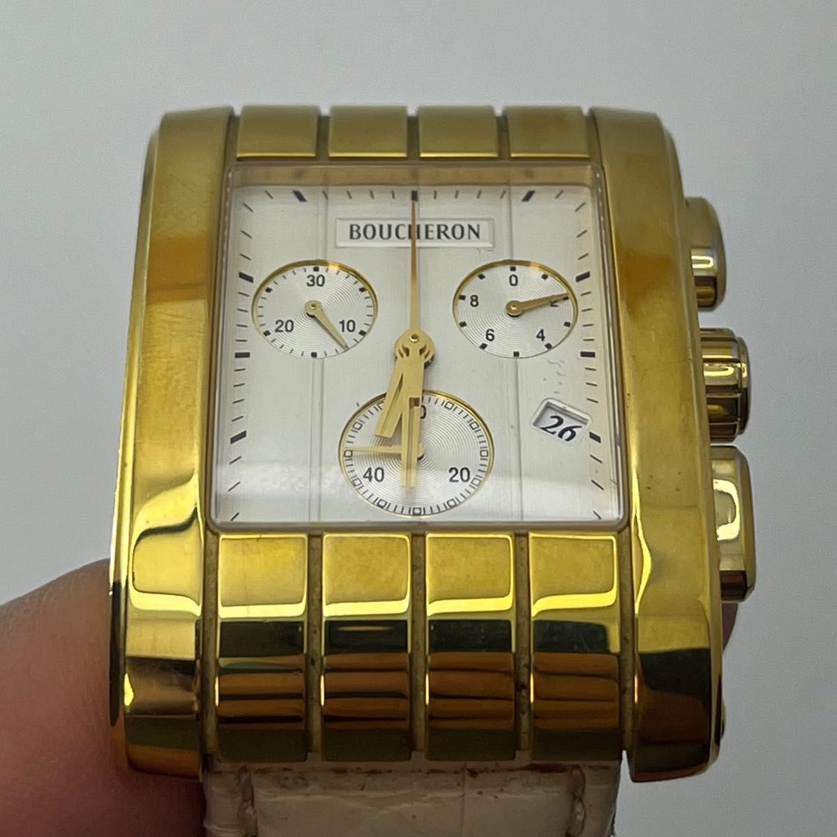 BOUCHERONリフレゴールドコンビクォーツレディス レア Boucheron ブシュロン リフレ クロノグラフ メンズ