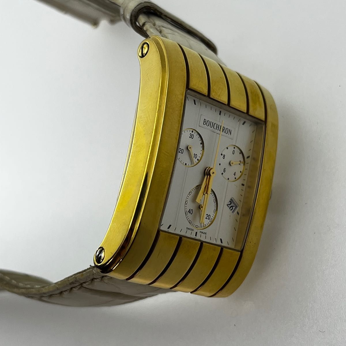 BOUCHERONリフレゴールドコンビクォーツレディス レア Boucheron ブシュロン リフレ クロノグラフ メンズ