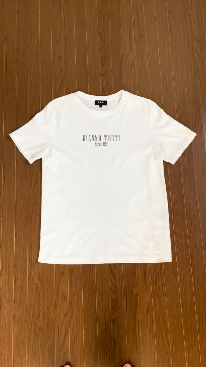 【送料無料】A.P.C. アーペーセー Gianno Tutti S/S T-Shirt メンズTシャツ サイズS ロゴ刺繍 白T