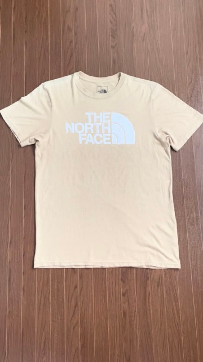 【送料無料】THE NORTH FACE ザ ノースフェイス ロゴプリントTシャツ メンズM ベージュ 半袖Tシャツ アウトドア