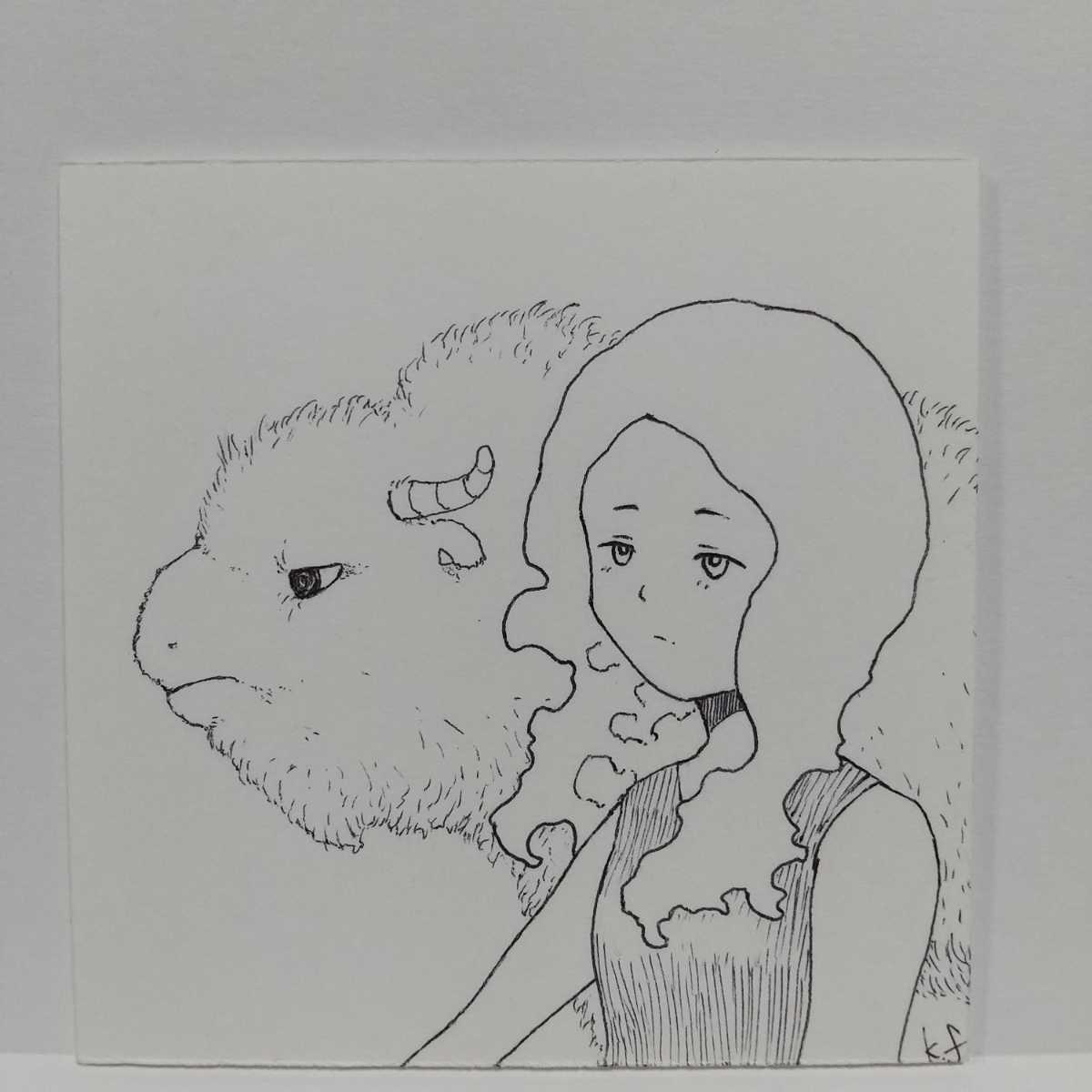 オリジナルイラスト 手描きイラスト 友達 ハンドメイド 原画 絵 動物 女の子 自作 インテリア アナログ アート モノクロ 白黒 手描きイラスト 売買されたオークション情報 Yahooの商品情報をアーカイブ公開 オークファン Aucfan Com