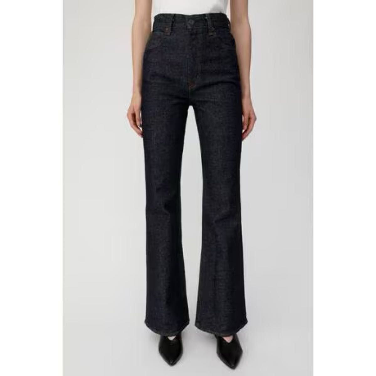 moussy MVS ブラックフレア ブーツカットデニム 23 Moussyマウジー MVS FLARE フレアデニムパンツ ブーツカット 23