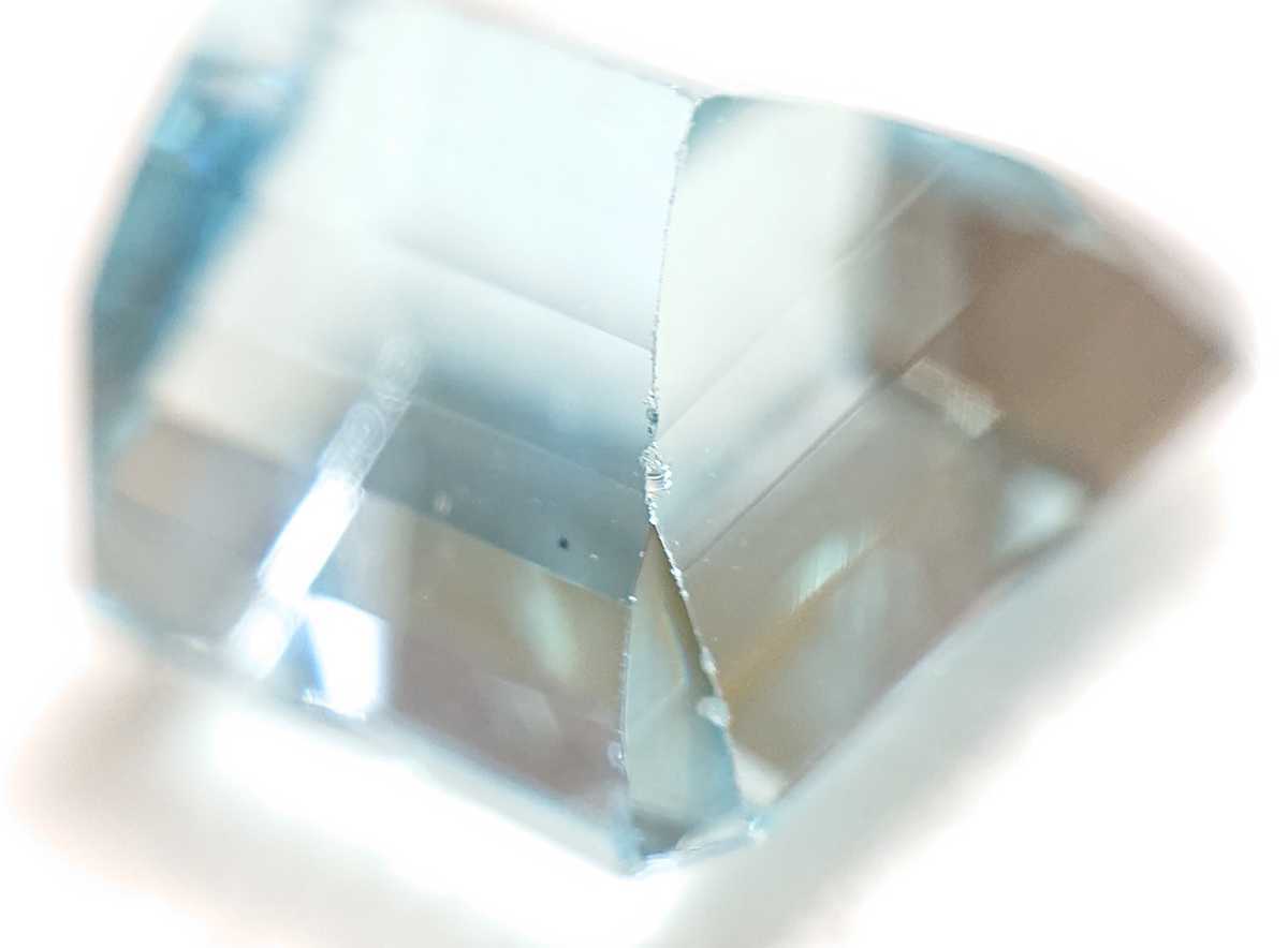 アクアマリン 7.505ct ソーティング付 エメ角 ルース 微細なキズ (LA