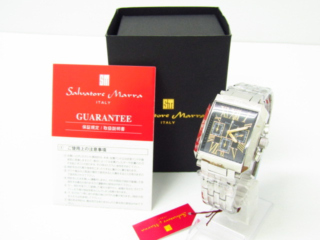 多様な Salvatore 未使用 Marra クォーツ腕時計♪AC17481 クロノグラフ