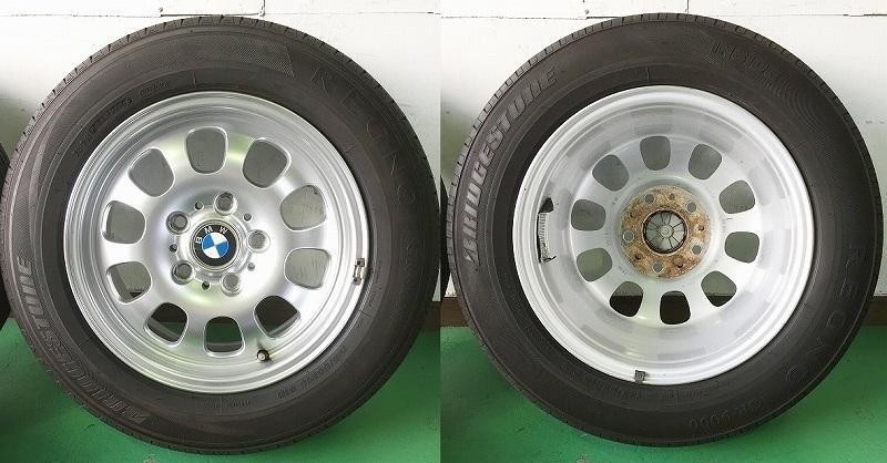 ★195/65R15 91H ブリヂストン REGNO GR-9000 中古 夏タイヤ 15インチ/純正 BMW アルミホイール付き 4本 5穴 PCD120 IN42★_画像2