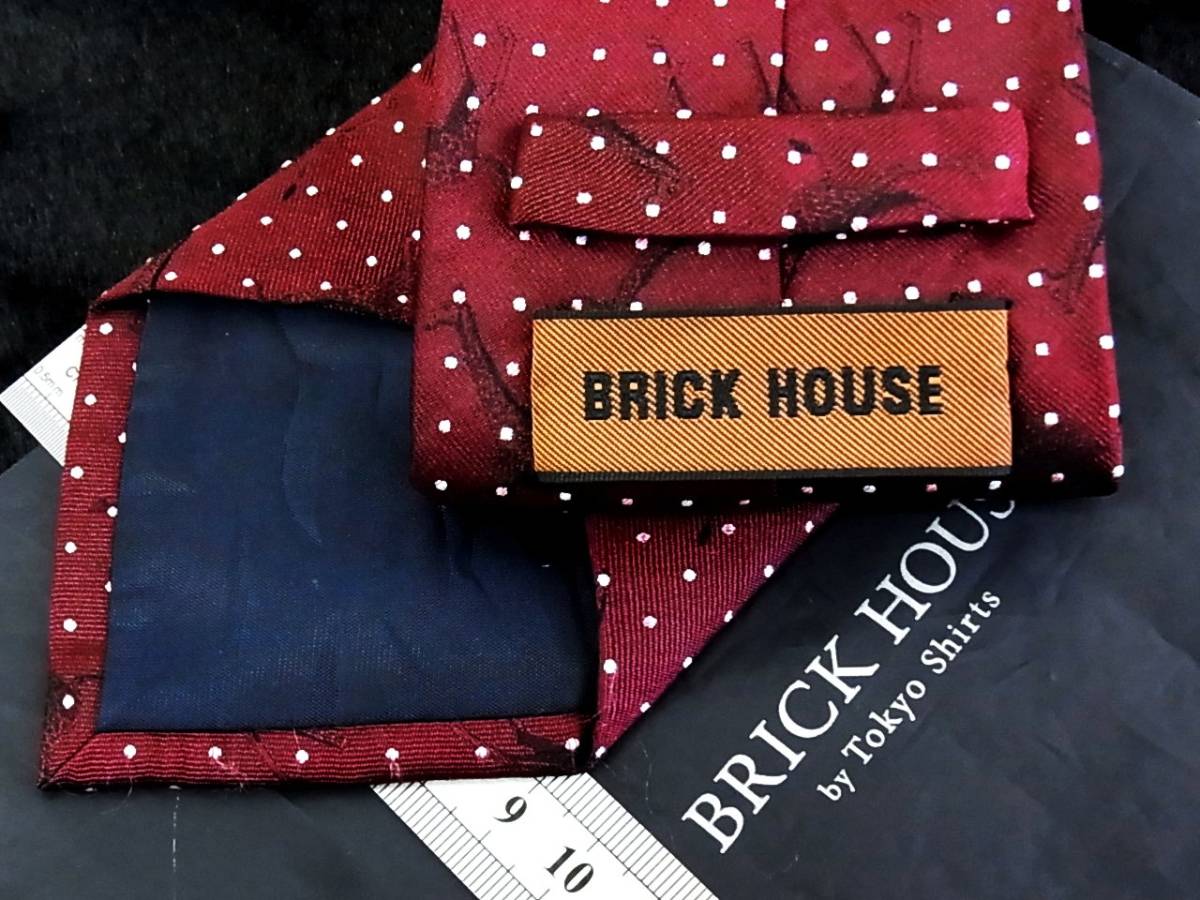 ♪RA2441♪美品【キリン・水玉・刺繍】【BRICK HOUSE】ブリックハウスのネクタイの画像2