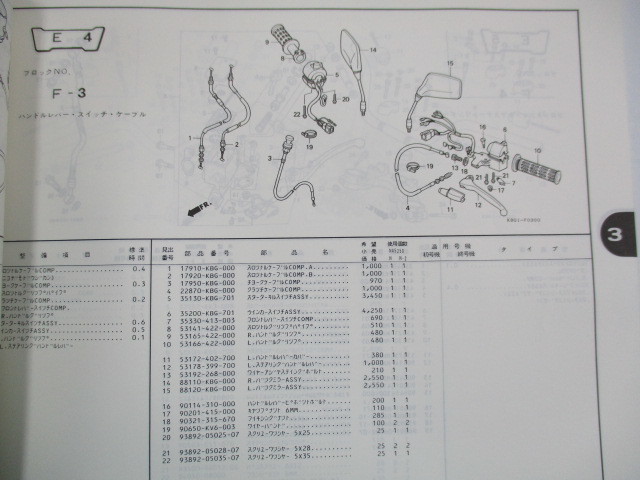 ［8049］ホンダ ナイトホーク250(MC26) 1版 パーツカタログ/パーツリスト 中古_画像6