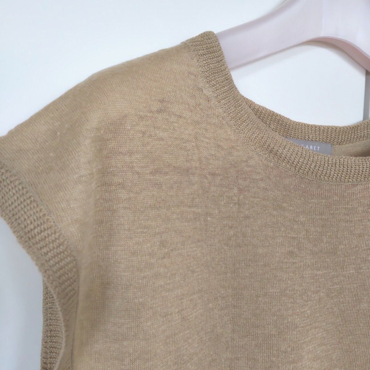 【美品】24年モデル マーガレットハウエル リネン100% サマーニット M MARGARET HOWELL マーガレットハウエル サマーニット マスタード