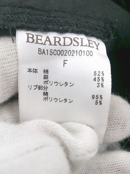 ◇ BEARDSLEY ビアズリー リネン混　ウエストゴム パンツ F ブラック レディース_画像4