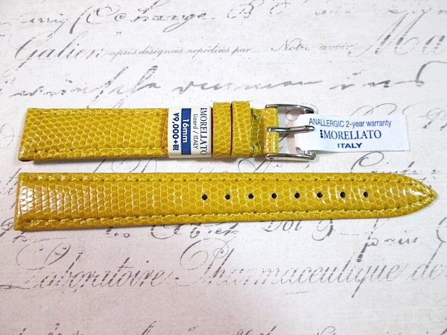 【希少！！】 MORELLATO VIOLINO リザード Yellow 16mm ITALY 男性用