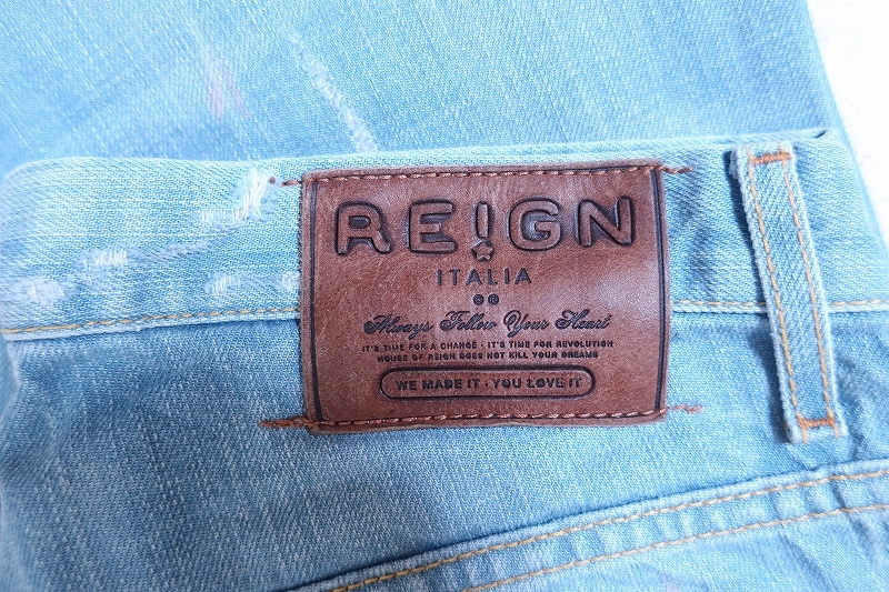 ab0214/REIGN ITALIA ダメージ加工スリムデニム レインイタリア _画像4