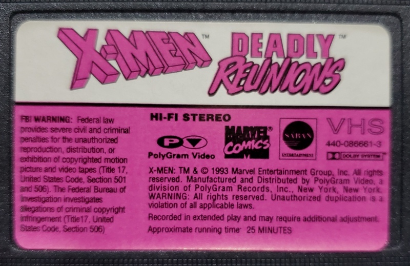  очень редкий б/у VHS X-MEN Deadly Reunions (3) 1993 год USA производства? супер редкий распродажа!!