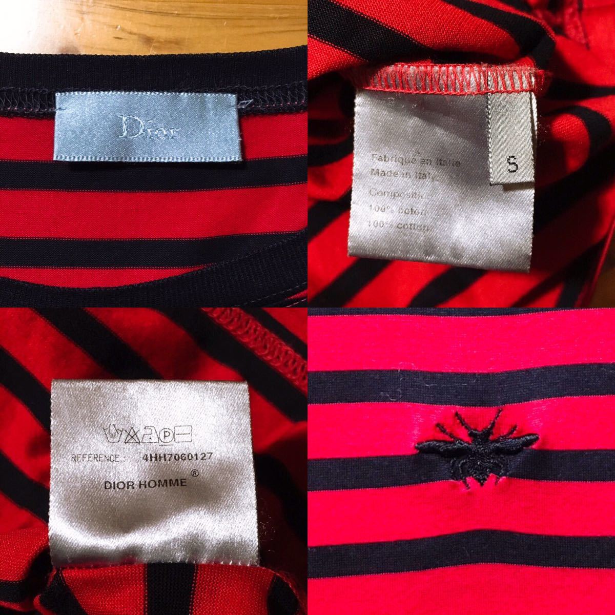 ディオールオム 2004 04AW レッド ブラック ボーダー Tシャツ ディオールオム 2004 04AW レッド ブラック ボーダー Tシャツ